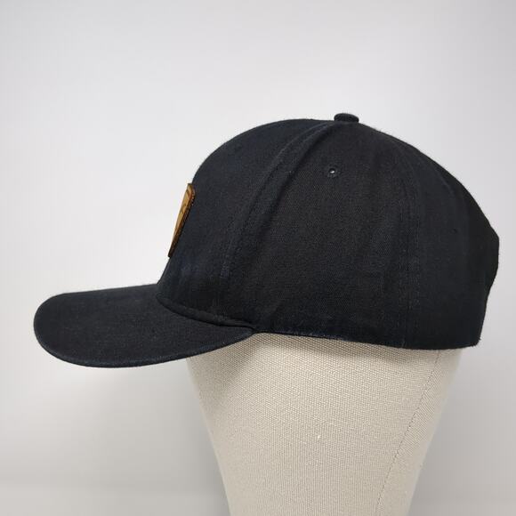 Arcadian Outfitters Snapback Cap Black One Size Adjustable Patched Vented Holes - Picture 3 of 9